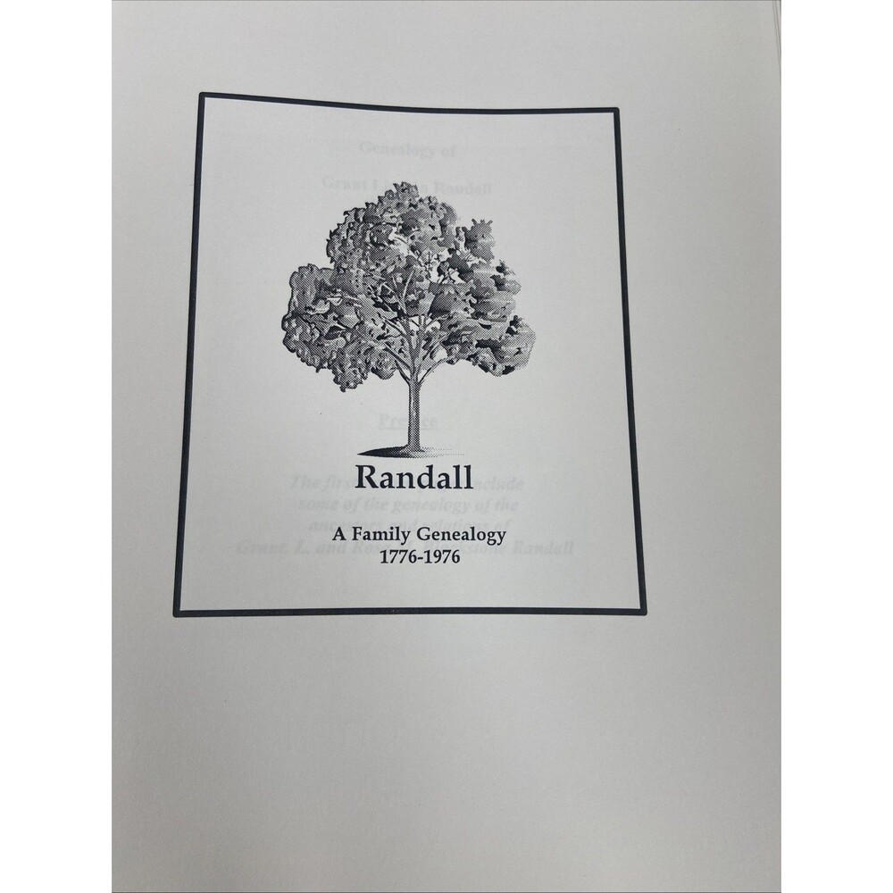 Randall Family Genealogy 1776-2000 Hardcover Book